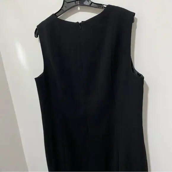 AKRIS Black Dress Size 16 Square Neck Knee Length Stud Embellishments MSRP $2500 - Picture 11 of 13
